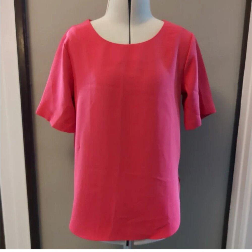 Hi Lo Hem Vibrant Magenta Red Blouse Ann Taylor XXSP